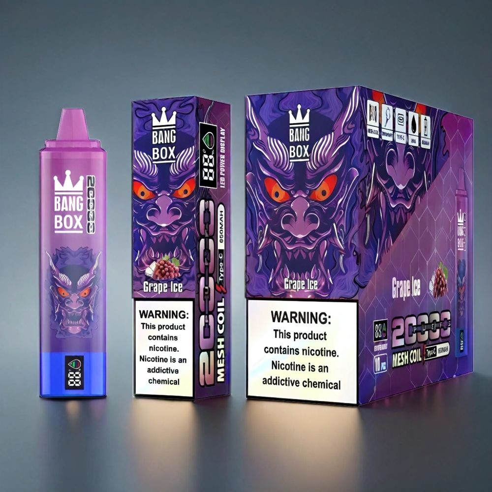 Norge engros Bang Box 20000 Puffs Vape Druer Is 0% 2% 3% 5% Nikotin 35ml 850mAh Mesh Coil Smart Skjerm 12 Smaker