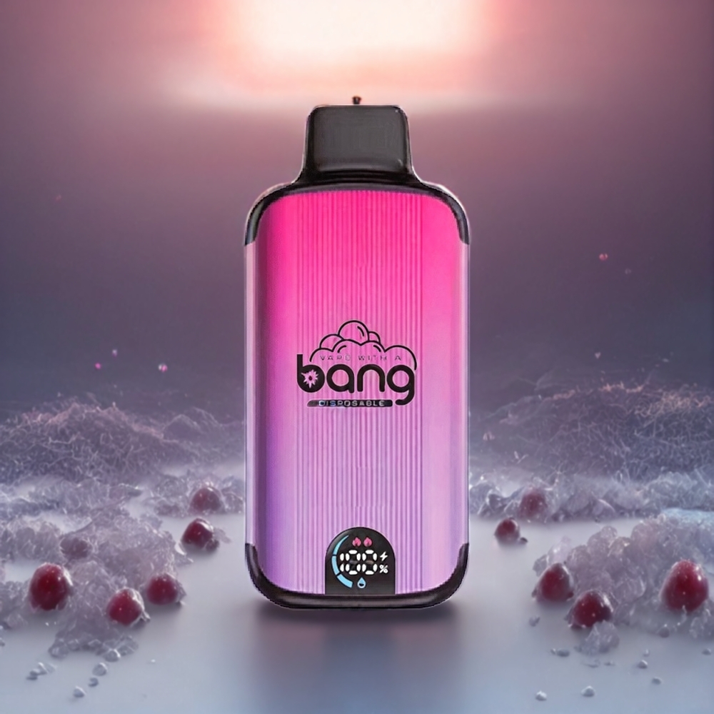 Bang 20000 Puffs Norge Engros Engangs vape Grape Is med 13400 Batteri, Type-C Lading og Smart Skjerm
