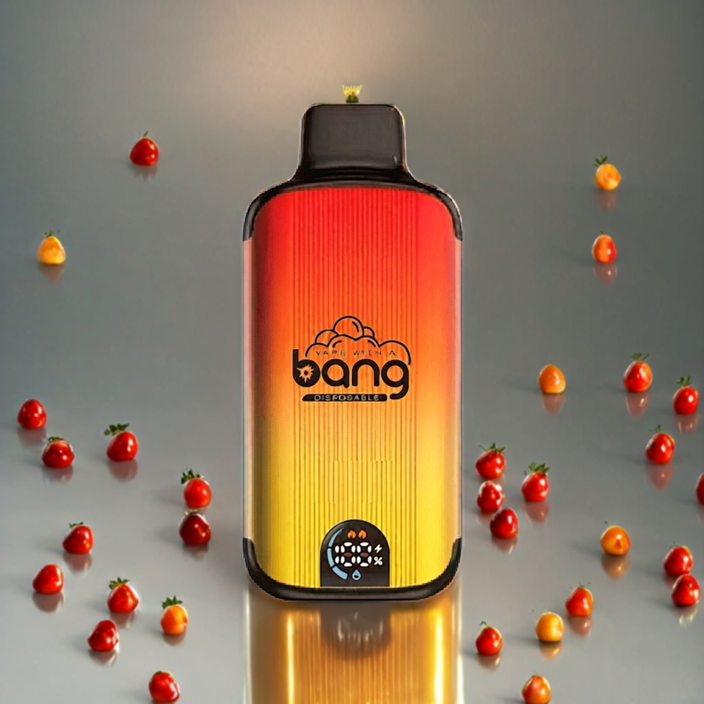 Bang 20000 Puffs Norge Engros Engangs vape Jordbær Mango med 13400 Batteri, Type-C Lading og Smart Skjerm