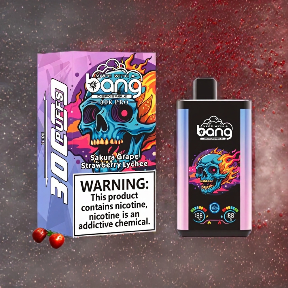 Bang 30K Pro 30000 Puffs Norge Engros Engangs vape Sakura Grape & Strawberry Lychee 36ml 550mAh Dual-Flavor System