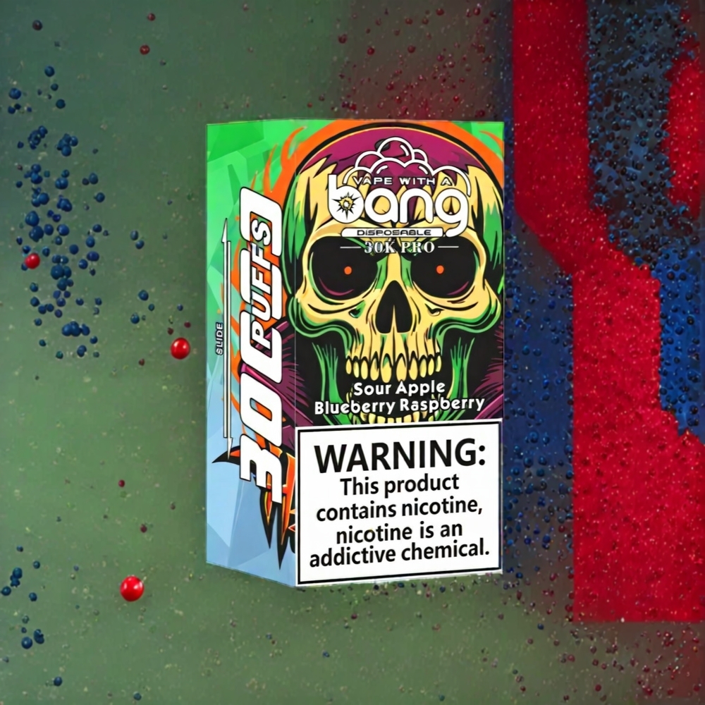 Bang 30K Pro 30000 Puffs Norge Engros Engangs vape – Sur Eple & Blåbær Bringebær – 36ml E-Likvid, 550mAh Batteri, 0-5% Nikotin, Dual-Flavor System