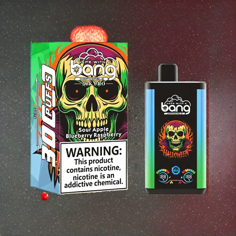 Bang 30K Pro 30000 Puffs Norge Engros Engangs vape – Sur Eple & Blåbær Bringebær – 36ml E-Likvid, 550mAh Batteri, 0-5% Nikotin, Dual-Flavor System