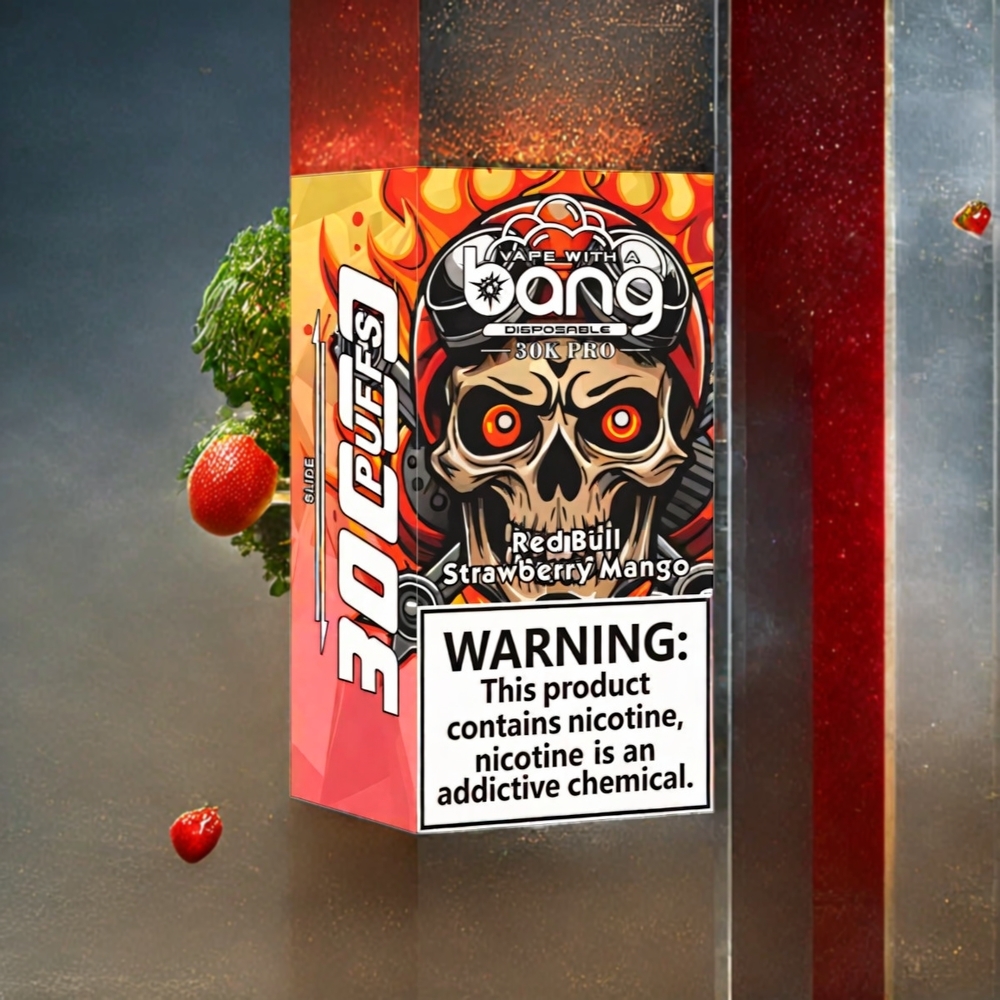 Bang 30K Pro 30000 Puffs Norge engros – 36ml, 550mAh, Dual-Smak (Red Bull & Jordbær Mango) – Nikotinstyrke 0%, 2%, 3%, 5%