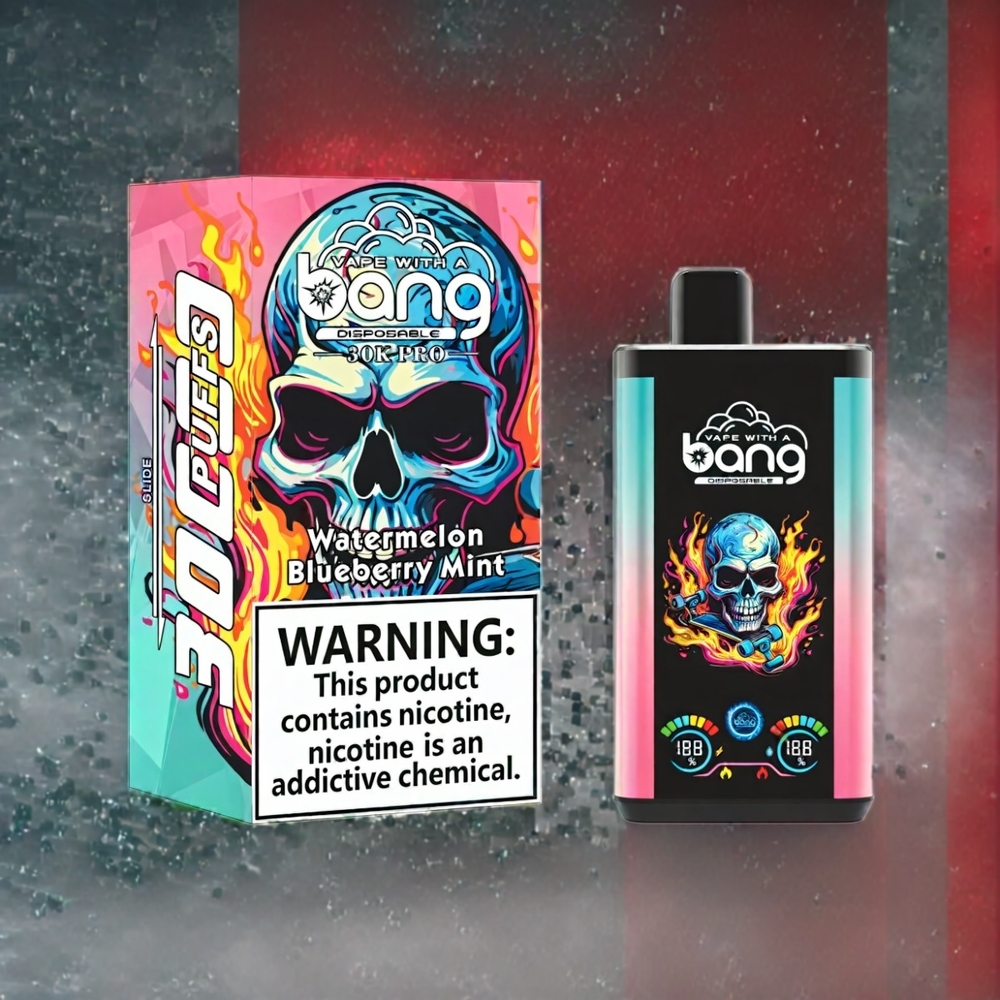 Bang 30K Pro Norge Engros 30000 Puffs 36ml Vannmelon & Blåbærmynte Dual-Flavor System 0%-5% Nikotin