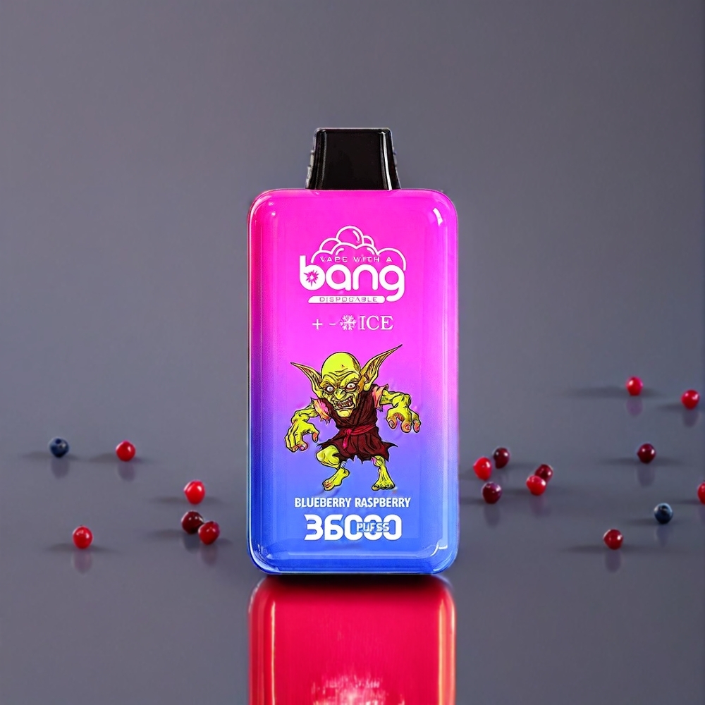 Bang 36000 Ice Level Norge Engros Disposable Device Blåbær Bringebær – 36000 Puffs, 36ml, 850 mAh, 0-5% Nikotin