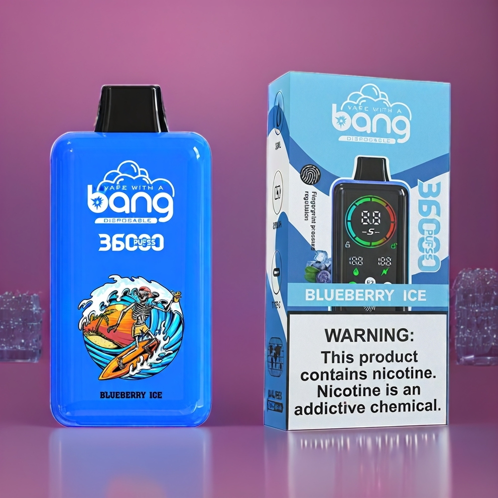 Bang 36000 Power Engangs vape Blåbæris Norge Engros – 36ml E-Liquid, 36000 Puffs, 850mAh Batteri
