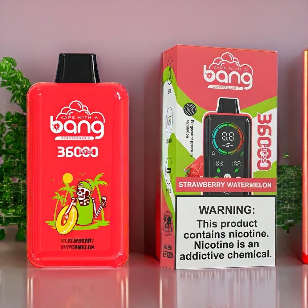 Bang 36000 Power Engangs vape Jordbær Vannmelon Norge Engros – 36ml E-Liquid, 36000 Puffs, 850mAh Batteri