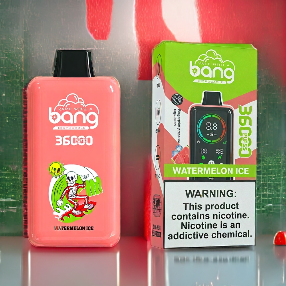 Bang 36000 Power Engangs vape Norge Engros – Vannmelon Is – 36ml E-Væske, 36000 Pust, 850mAh Batteri