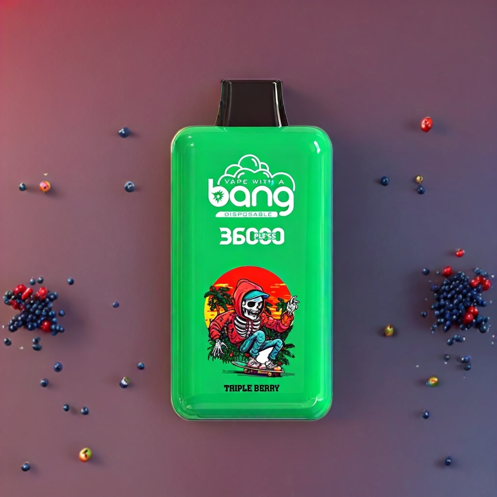 Bang 36000 Power Engangs vape Triple Berry Norge Engros – 36000 puffs, 36ml e-væske, 850mAh batteri, 0/2/3/5% nikotin
