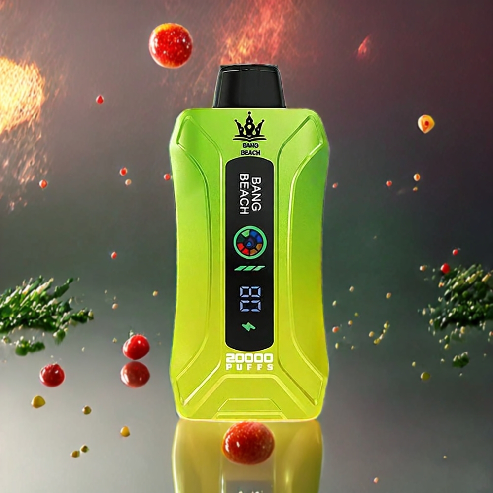 Bang Beach 20000 Puffs Norge engros Engangs vape Sourapple – 35ml E-Liquid, 650mAh Batteri, Smart Skjerm