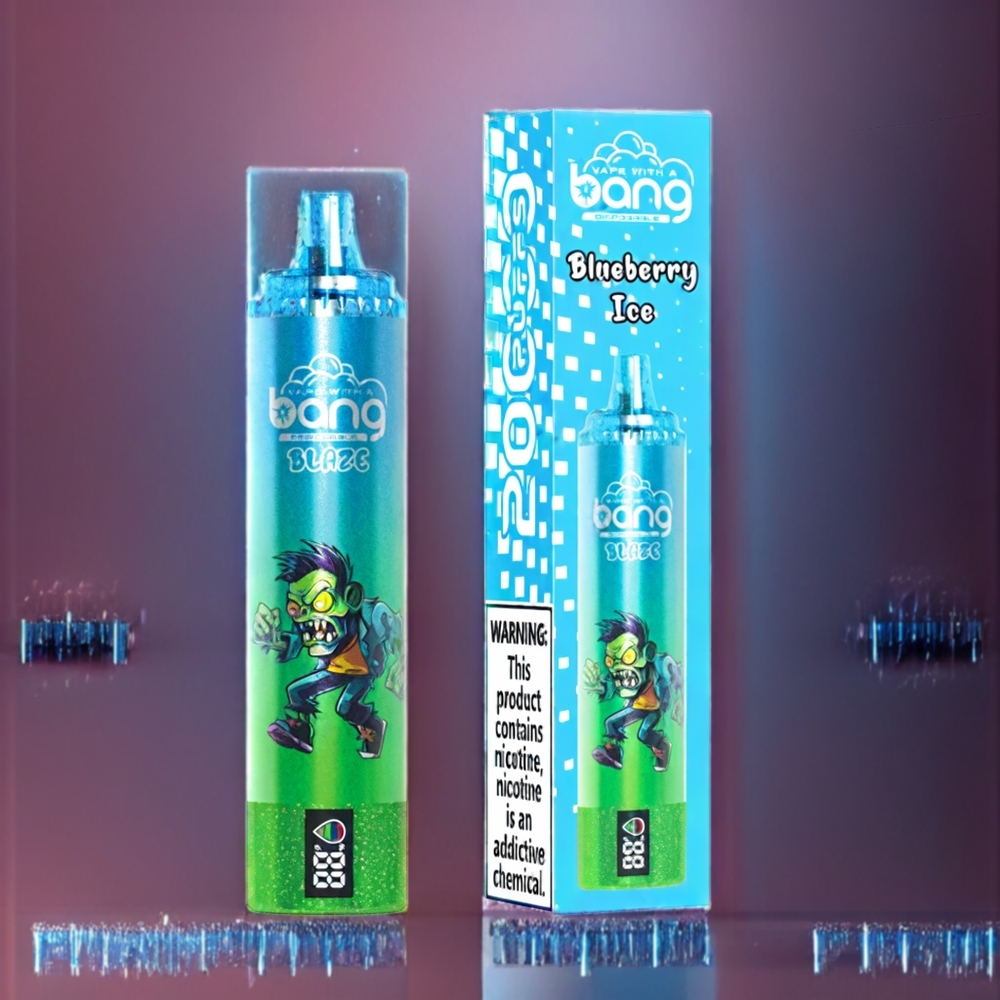 Bang Blaze Tornado 20000 Puffs Norge Engros Engangs vape Blåbær Is med Type-C Lading og Justerbar Luftstrøm 0%,2%,3%,5% Nikotin