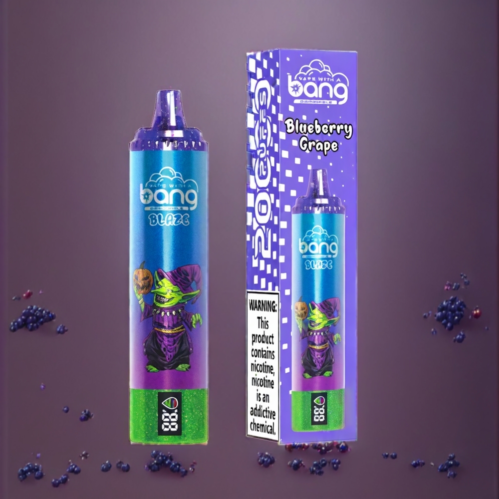 Bang Blaze Tornado Norge Engros 20000 Puffs Engangs vape Blåbær Drue med Type-C Lading og Justerbar Luftstrøm 0%,2%,3%,5% Nikotin