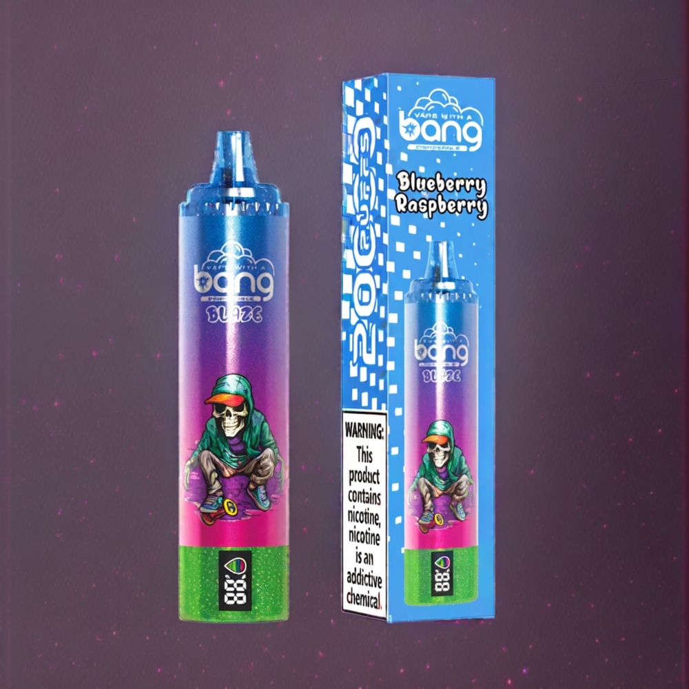 Bang Blaze Tornado Norge Engros 20000 Puffs Engangs vape Type-C Lading & Justerbar Luftstrøm Blåbær Bringebær 0-5% Nikotin