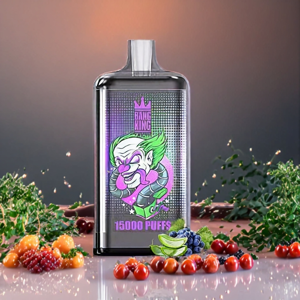 Bang King 15000 Puffs Norge Engros Engangs vape Aloe Grape – 21ml E-Liquid, 550 mAh Batteri, 0-5% Nikotin, Fargerik Design