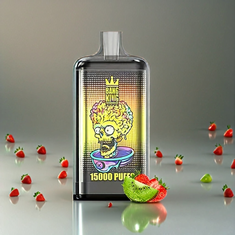 Bang King 15000 Puffs Norge Engros Engangs vape Jordbær Kiwi – 21ml, 550 mAh, 0%-5% Nikotin, Fargerik Design