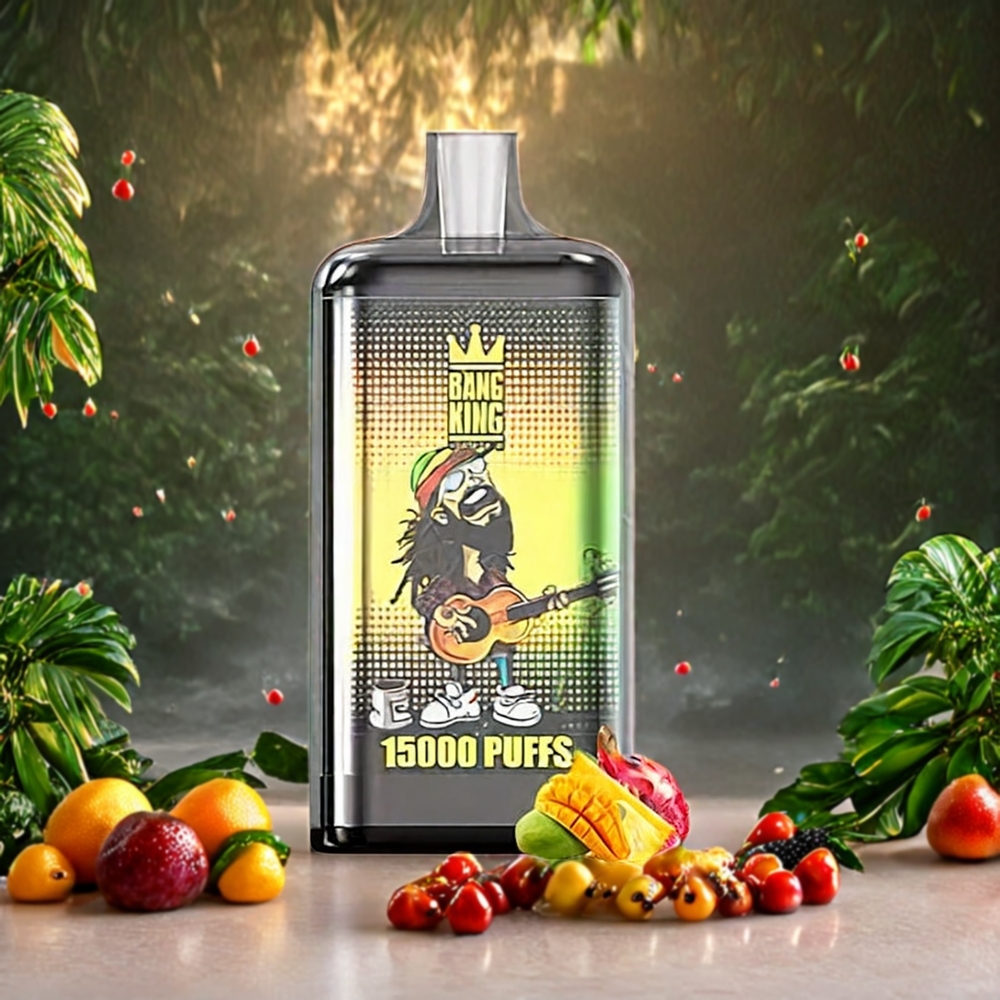 Bang King 15000 Puffs Norge Engros Engangs vape Tropisk Frukt – 21ml E-Liquid, 550 mAh Batteri, 0%-5% Nikotin, Fargerik Design