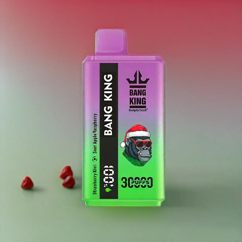 Bang King 30000 Puffs Norge Engros Engangs vape 36ml 550mAh Type-C – Jordbær Kiwi Sur Eple Bringebær