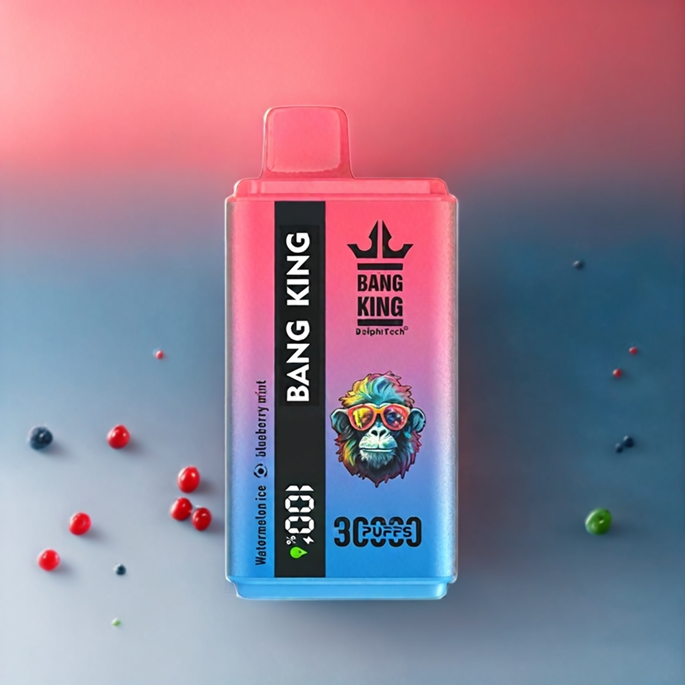 Bang King 30000 Puffs Norge Engros Engangs vape 36ml 550mAh Type-C Vannmelon Is Blåbær Mynte