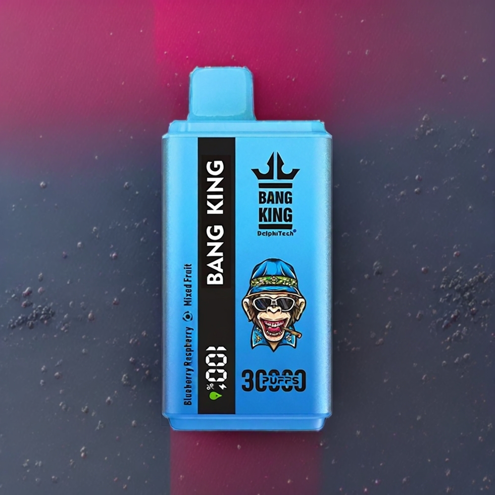 Bang King 30000 Puffs Norge Engros Engangs vape Blåbær og Bringebær Blandet Frukt med 36ml E-Liquid og Type-C Lading