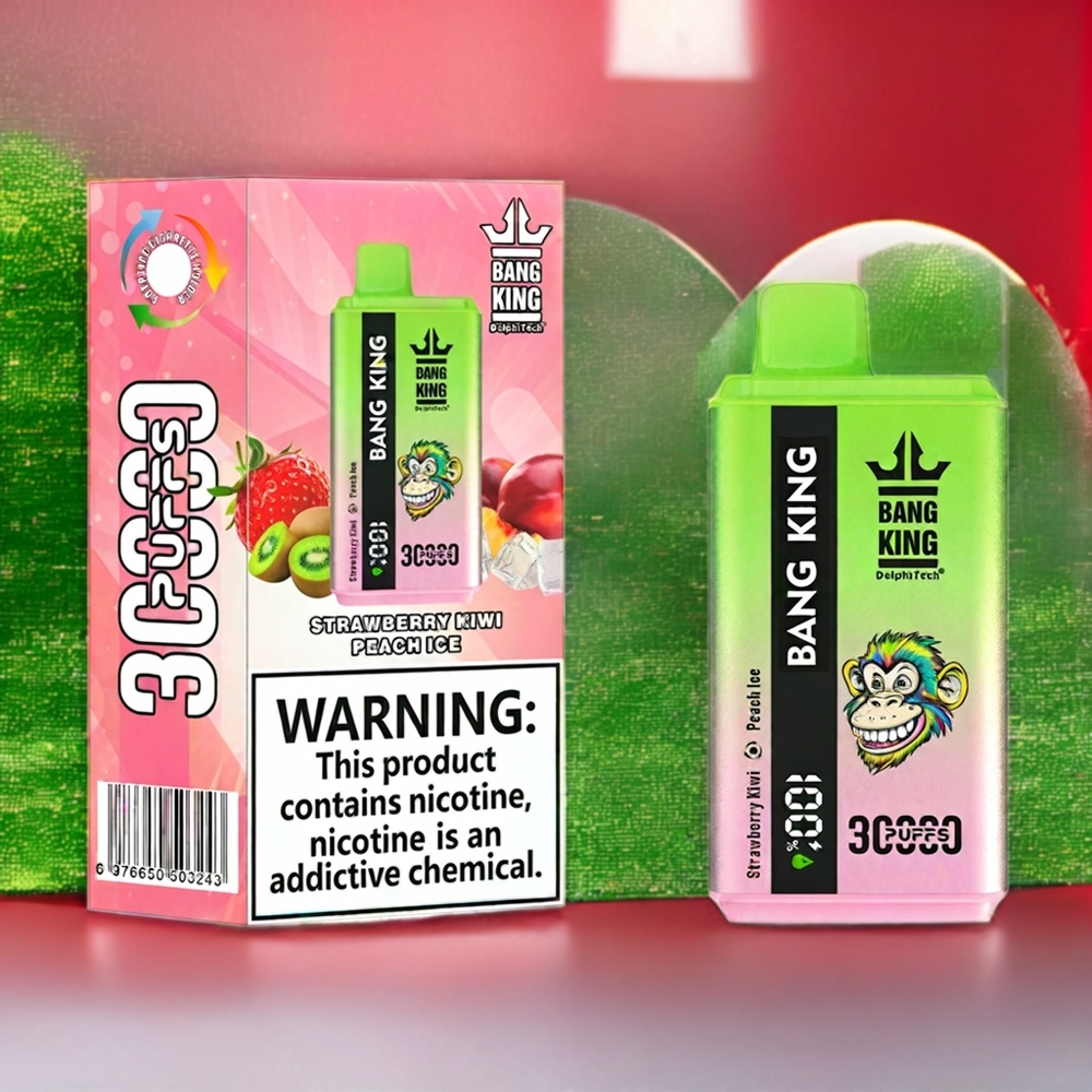 Bang King 30000 Puffs Norge Engros Engangs vape Jordbær Kiwi Fersken Is 36ml 550mAh Type-C