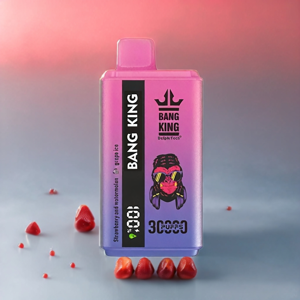 Bang King 30000 Puffs Norge Engros Engangs vape Jordbær Og Vannmelon Drue Is med 36ml E-Liquid og 550mAh Type-C Lading