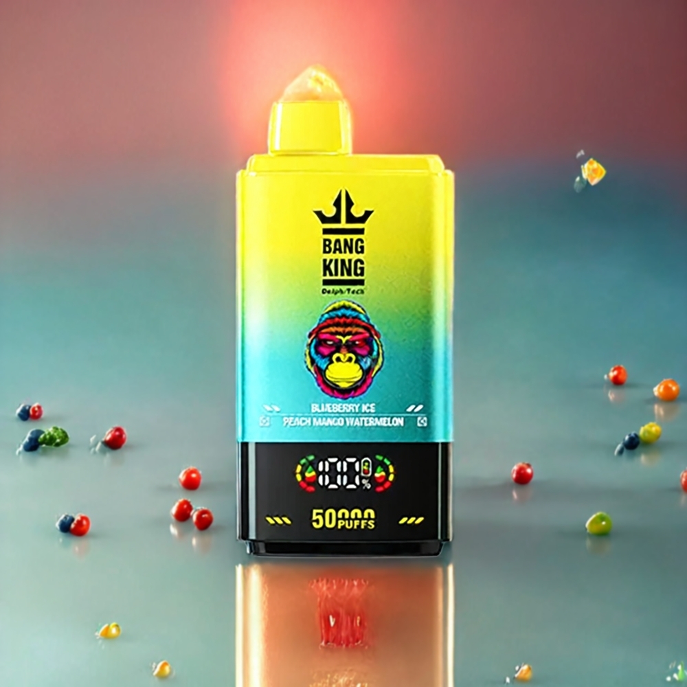 Bang King 50000 Engangs vape Norge Engros – Blåbær Is Fersken Mango Vannmelon, 50000 puffs, 50ml, 850mAh batteri, Type-C lading