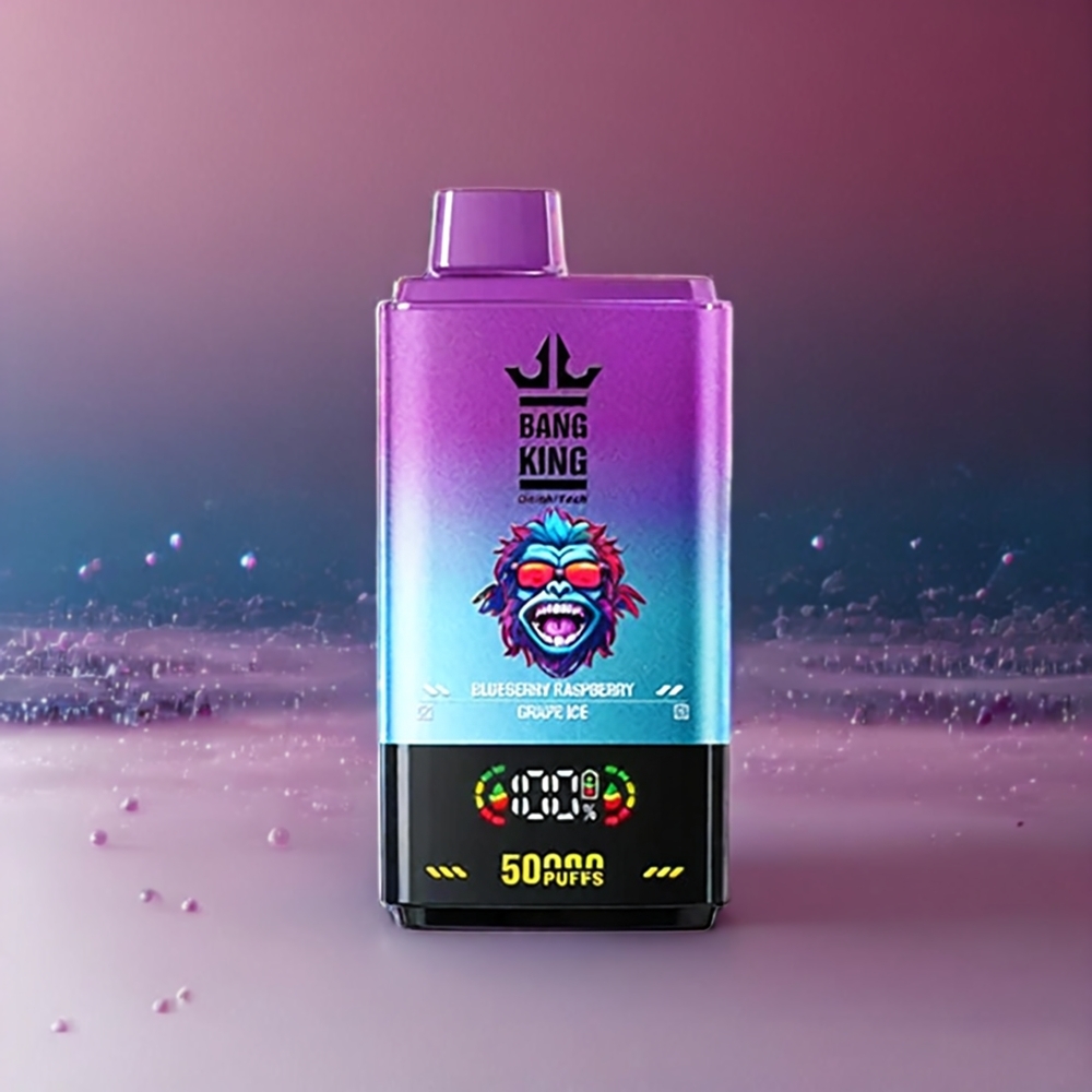 Bang King 50000 Norge Engros Engangs vape Blåbær Bringebær Druer Is – 50000 puffs, 50ml, 850mAh, Type-C-lading