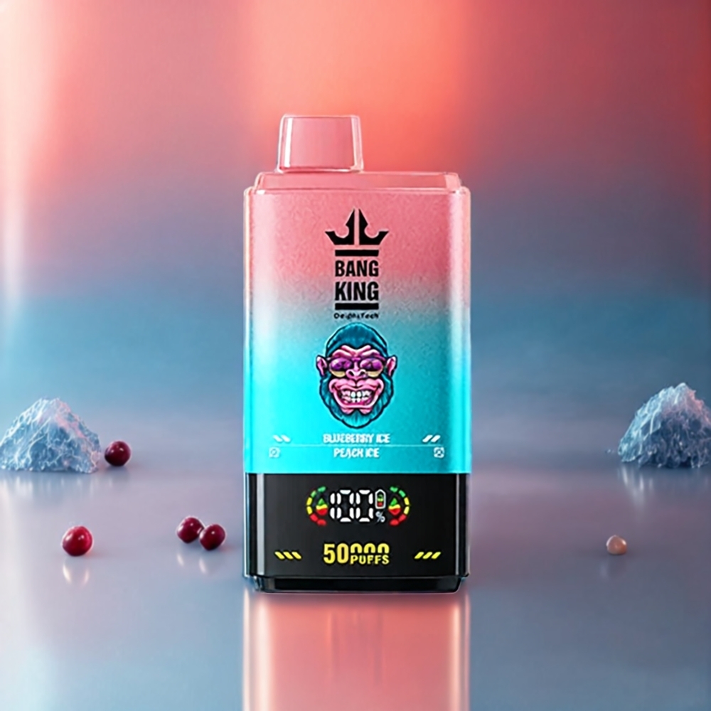 Bang King 50000 Norge Engros Engangs vape Blåbær Is & Fersken Is – 50ml, 850mAh, Type-C-lading
