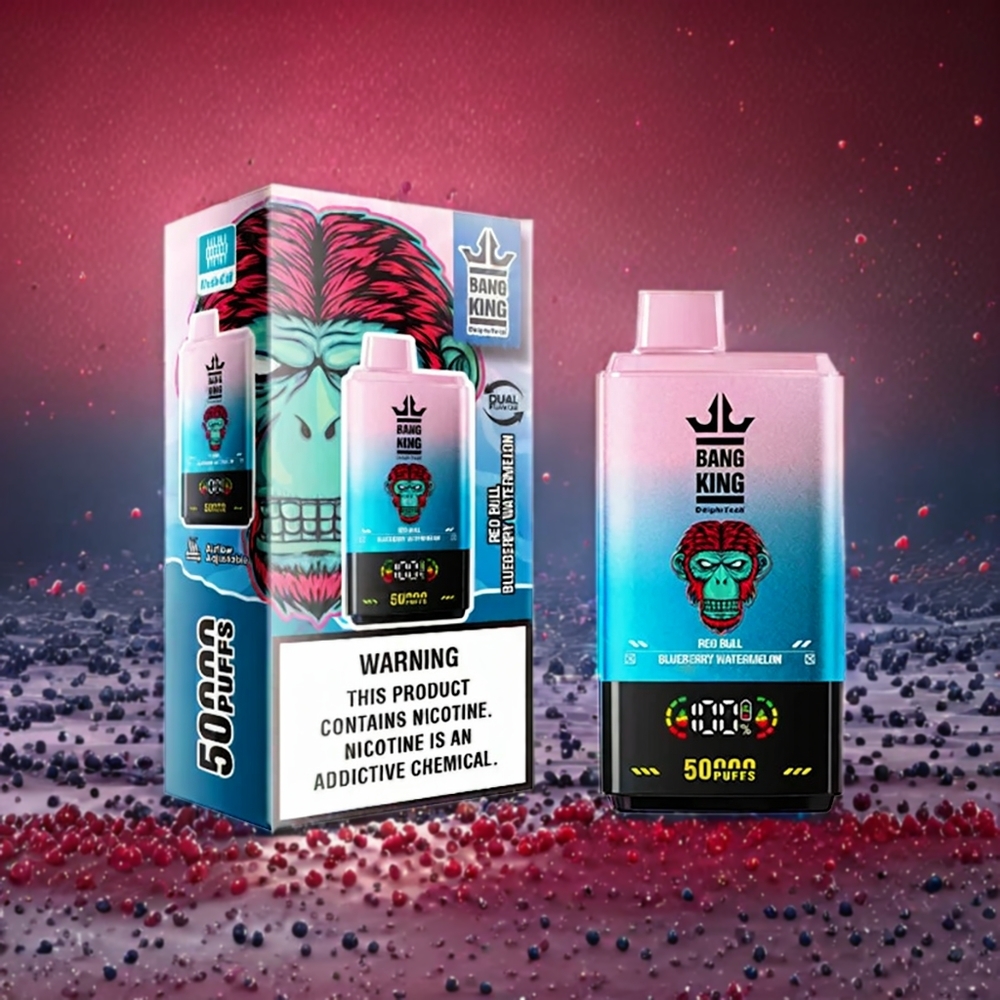 Bang King 50000 Norge Engros Engangs vape Rødt Drageblåbær Vannmelon – 50ml, 850mAh, Type-C-lading, 1.0 mesh coil