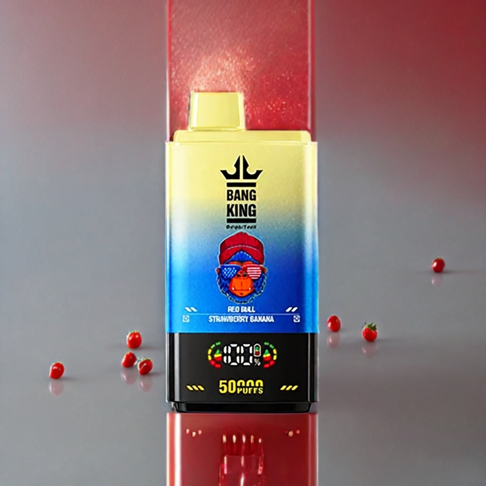 Bang King 50000 Norge Engros Engangs vape – Rødt Okse Jordbær Banan – 50ml / 850mAh – Type-C-lading & Mesh Coil