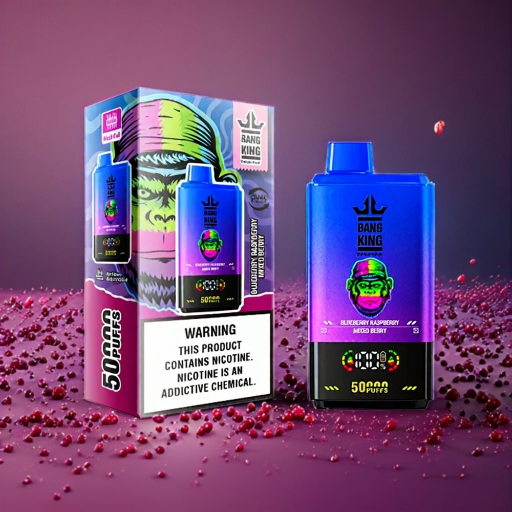 Norge engros Bang King 50000 Engangs vape Blåbær Bringebær Mixed Berry – 50ml, 850mAh, Type-C-lading