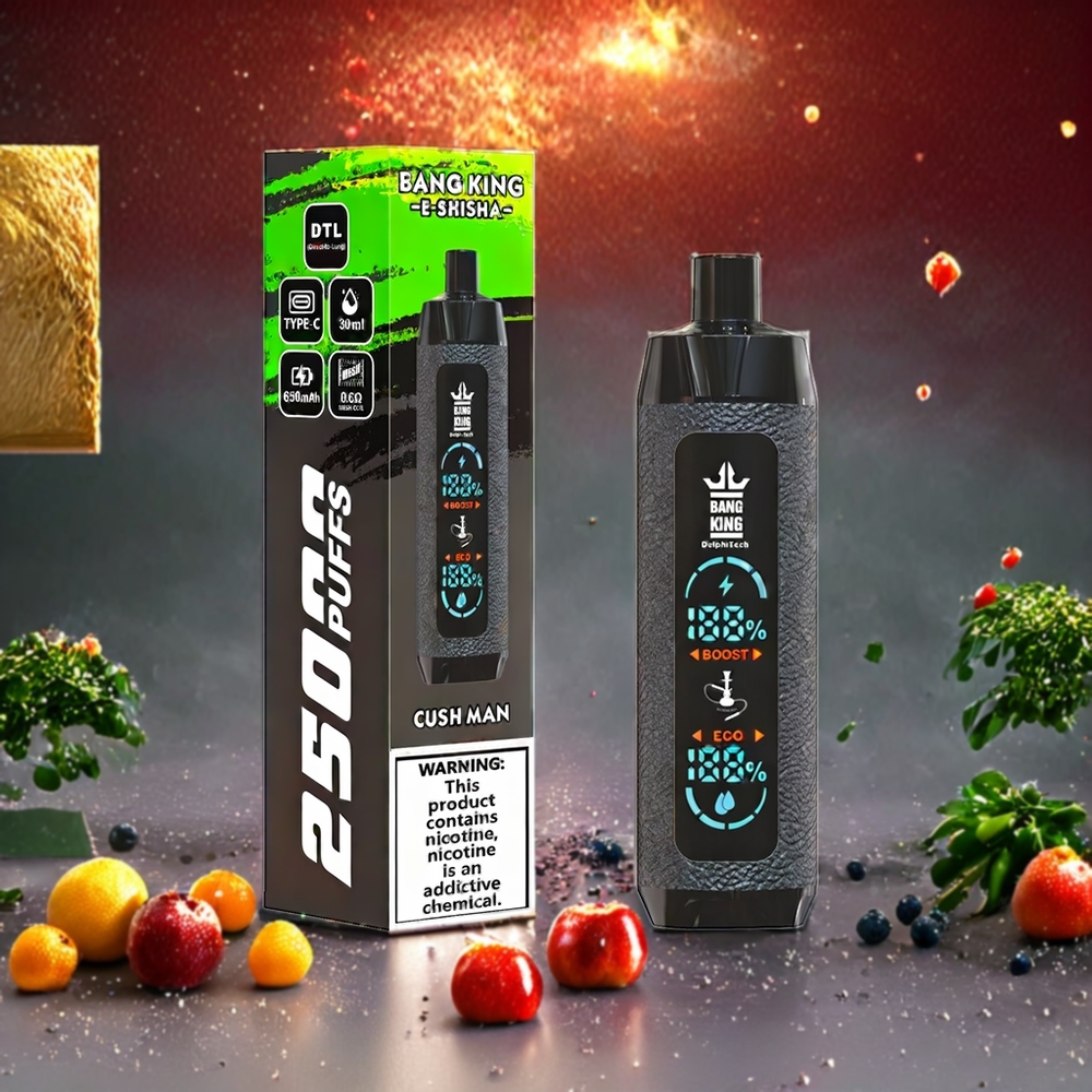 Bang King Shisha 25000 Puffs 30ml 650 mAh Type-C Norge Engros Engangs vape Cush Man