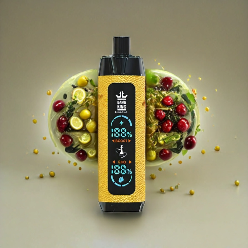 Bang King Shisha 25000 Puffs Norge Engros Engangs vape Sitron/Kirsebær – 30ml E-Liquid, 650 mAh Batteri, Nikotinstyrke 0%/2%/3%/5%