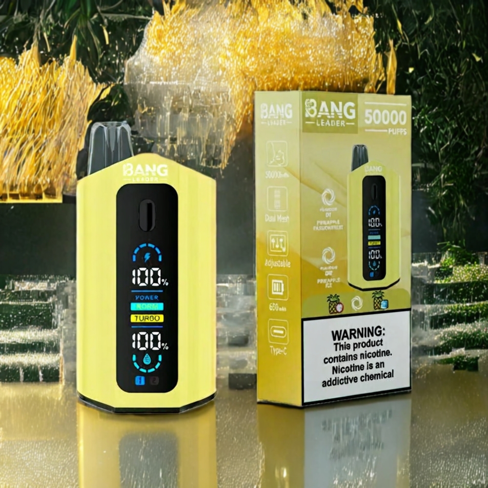 Bang Leader 50000 Puffs Norge Engros Engangs vape Ananas Passionsfrukt Ananas Is med 13400mAh Batteri og 36ml E-væske