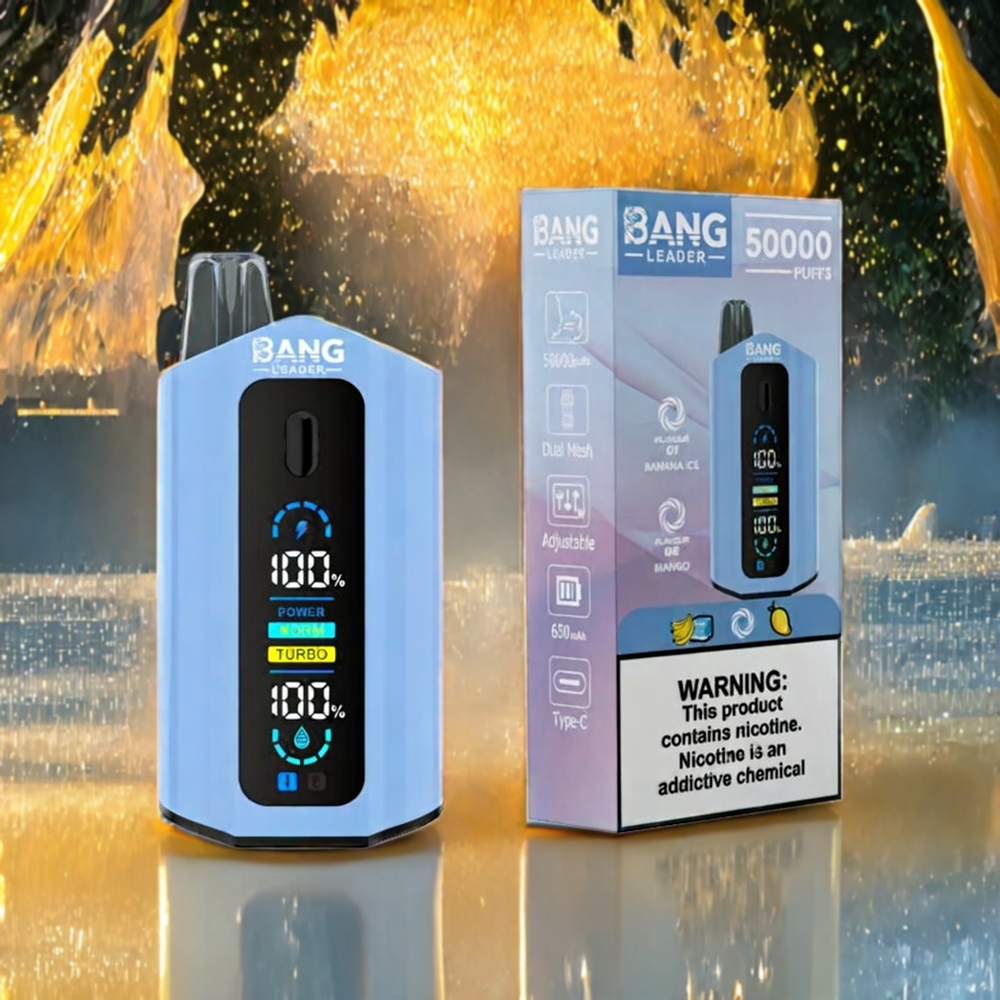 Bang Leader 50000 Puffs Norge Engros Engangs vape Banan Is Mango – 13400mAh Batteri, 36ml E-væske, Type-C Lading