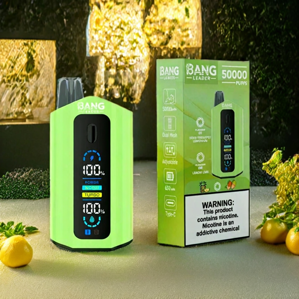 Bang Leader 50000 Puffs Norge Engros Engangs vape Sursapp Sitronade Sitron Lime – 13400mAh Batteri, 36ml E-væske, Type-C Lading, 2-i-1 Smaker