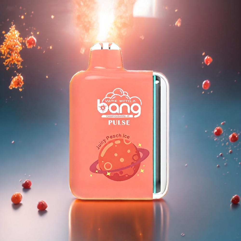 Bang Pulse 18000 Puffs Engangs Vape Juicy Peach Is Norge Engros – 26ml E-væske, Type-C lading, 650mAh batteri, 0/2/3/5% nikotin