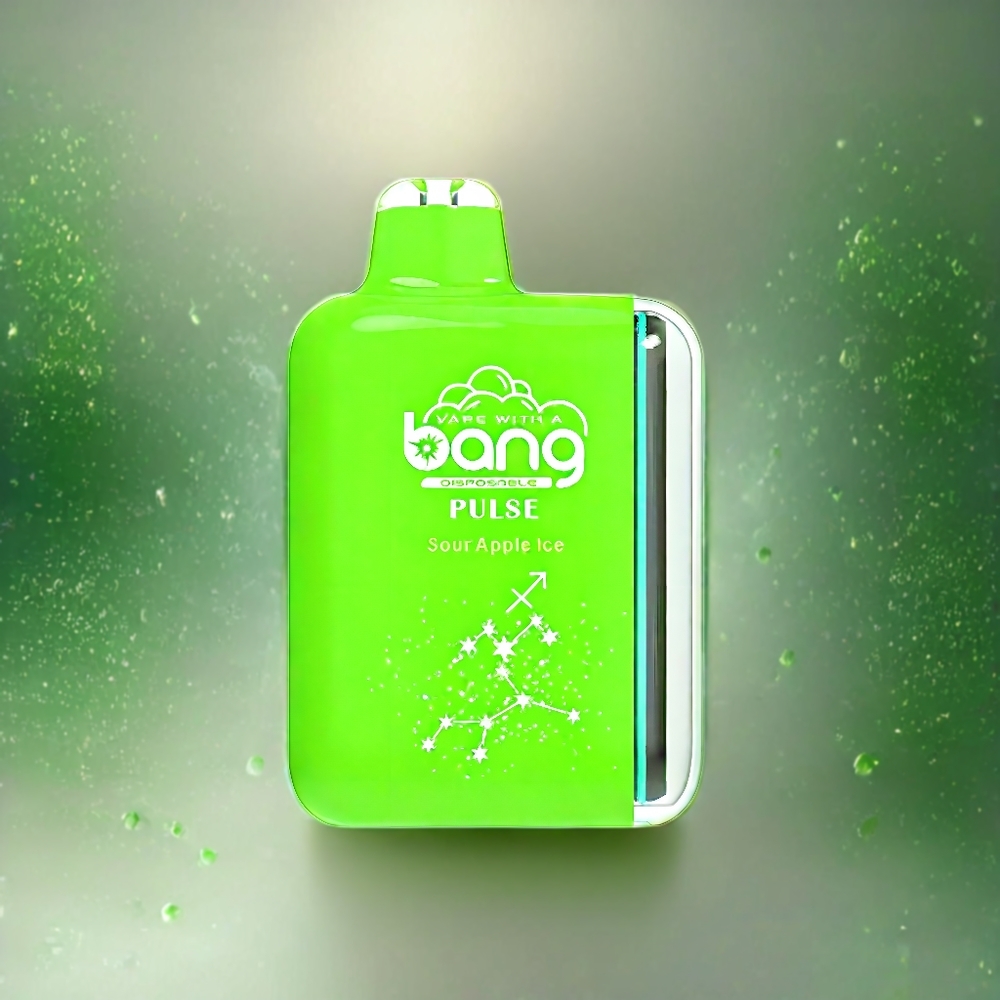 Bang Pulse 18000 Puffs Engangs Vape Norge Engros – Sur Eple Is, Type-C Lading, 650mAh Batteri, 26ml E-væske, 1.0 Ohm Mesh Coil