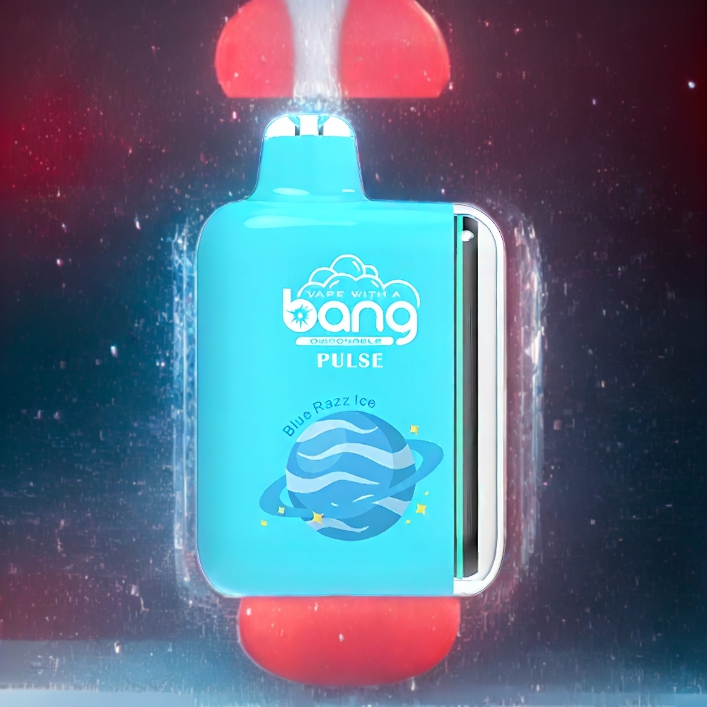 Bang Pulse 18000 Puffs Engangs vape Norge Engros – Blå Bringebær Is – Type-C lading, 650mAh batteri, 26ml e-væske, 1.0 ohm mesh coil