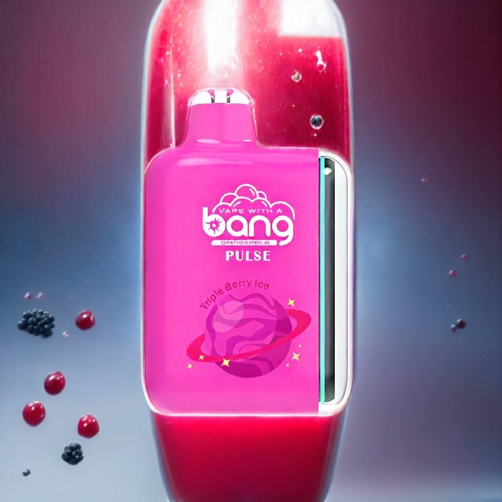 Bang Pulse 18000 Puffs Norge Engros Engangs vape Triple Berry Is med Type-C lading, 650mAh batteri, 26ml e-væske