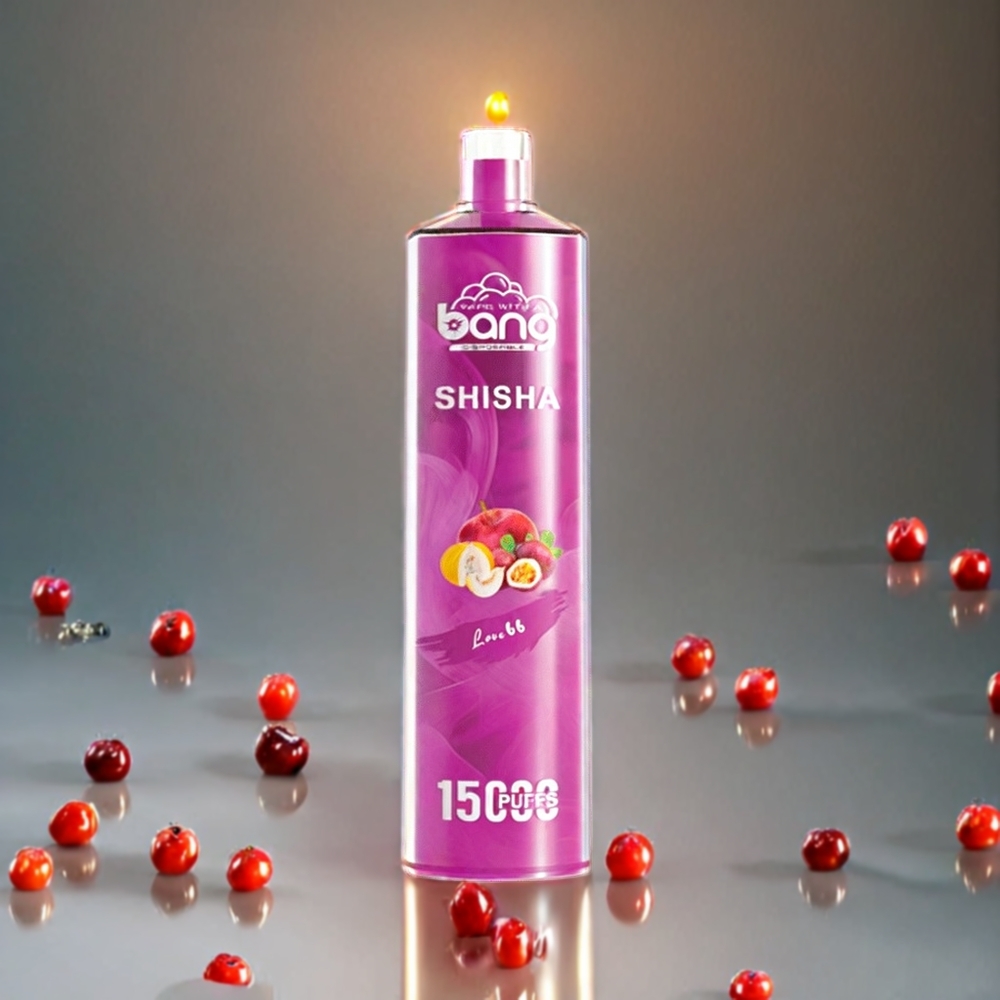 Bang Shisha 15000 Puffs Engangs vape Love 66 Norge Engros – 23ml E-liquid, Type-C Lading, 600mAh Batteri, 0-5% Nikotin