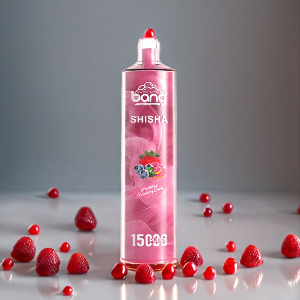 Bang Shisha 15000 Puffs Engangs vape Norge Engros – Jordbær og Bringebær Candy med 23ml E-liquid og Type-C Lading