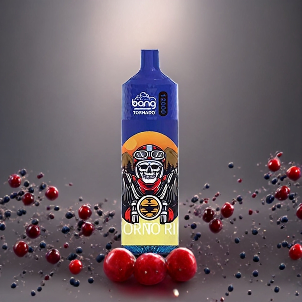 Bang Tornado 12000 Puffs Norge Engros – 23ml E-Liquid, 650 mAh Batteri – Blåbær/Kirsebær/Tranebær – 0%,2%,3%,5% Nikotin