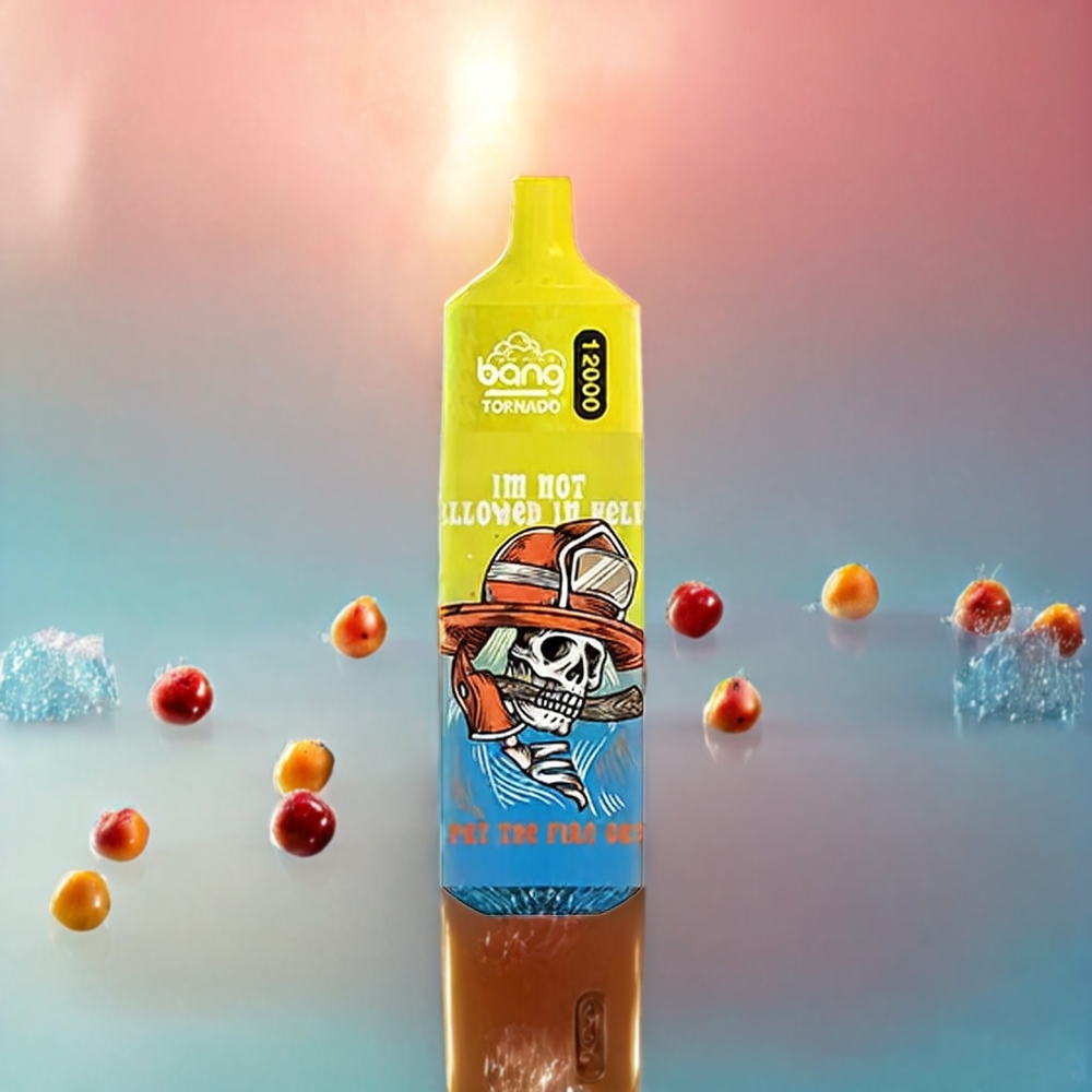 Bang Tornado 12000 Puffs Norge Engros Peach Ice Engangs vape – 23ml E-Liquid, 650 mAh Battery, 0-5% Nikotin