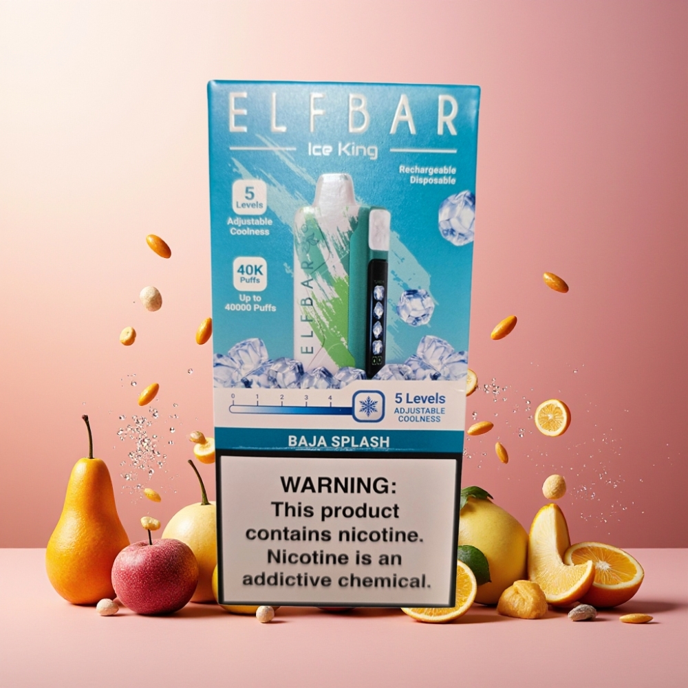 Elf Bar Ice King 40000 Puffs Norge Engros Vape til engangsbruk Baja Splash med 20ml E-Liquid, 5% Nikotin, 850mAh Batteri og Justerbar Kjøling