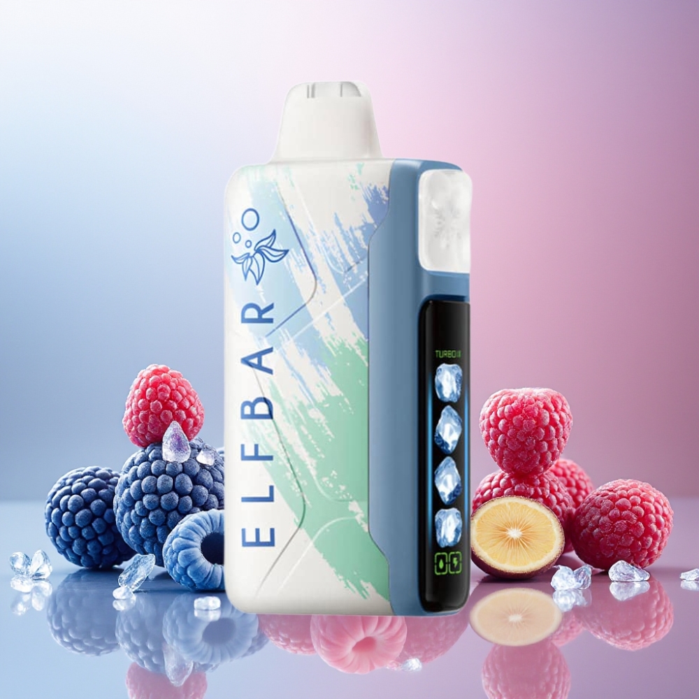 Elf Bar Ice King 40000 Puffs Norge Engros Vape til engangsbruk Blå Bringebær Is med 20ml E-Væske, 5% Nikotin, 850mAh Oppladbart Batteri, Justerbar Kjøling & LCD Skjerm