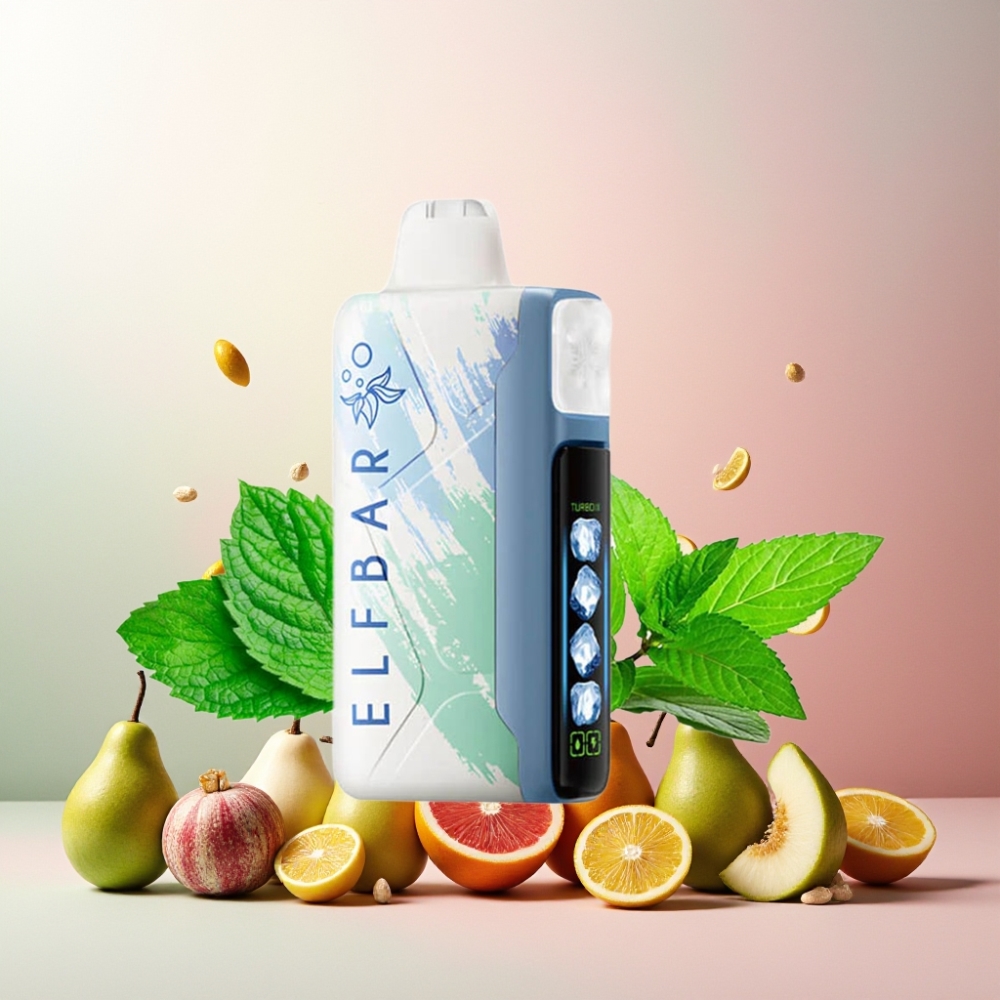 Elf Bar Ice King 40000 Puffs Norge Engros Vape til engangsbruk Miami Mynte med 20ml E-Væske, 850mAh Oppladbart Batteri, 5% Nikotin, Justerbar Kjøling & LCD Skjerm