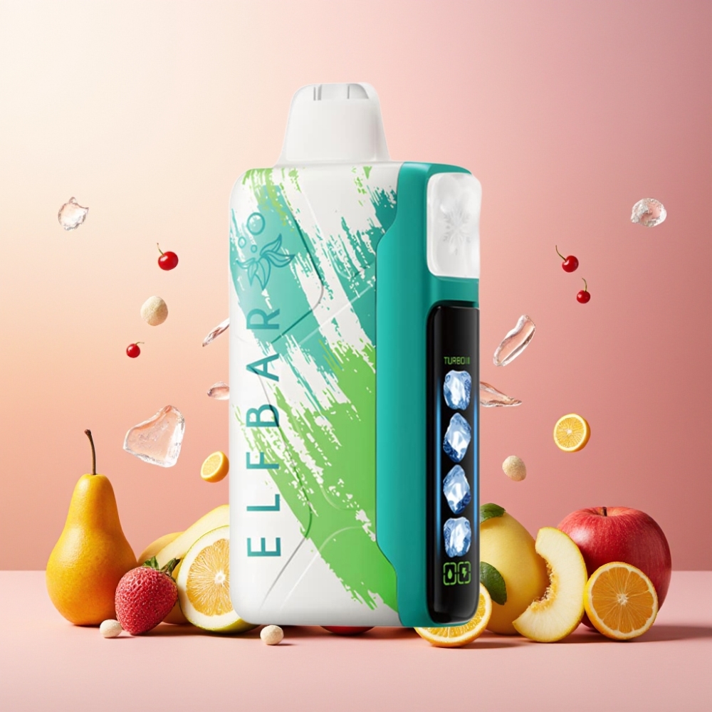Elf Bar Ice King 40000 Puffs Norge Engros Vape til engangsbruk Sur Eple Is med 20ml E-Liquid, 5% Nikotin og Justerbar Kjøling