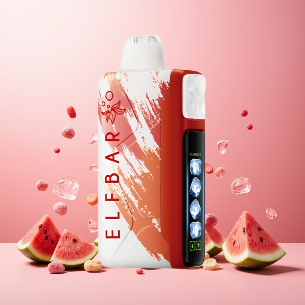Elf Bar Ice King 40000 Puffs Norge Engros Vape til engangsbruk Vannmelon Is med 20ml E-Væske, 5% Nikotin, 850mAh Batteri & Justerbar Kjøling