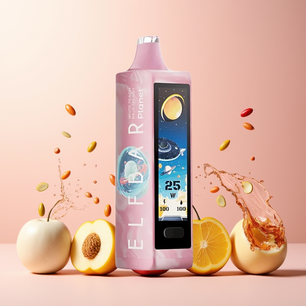Elf Bar Planet 25000 Puffs Engangs Vape Norge Engros – Hvit Fersken Baja Splash – 5% Nikotin, 18ml, 800mAh, Mesh Coil